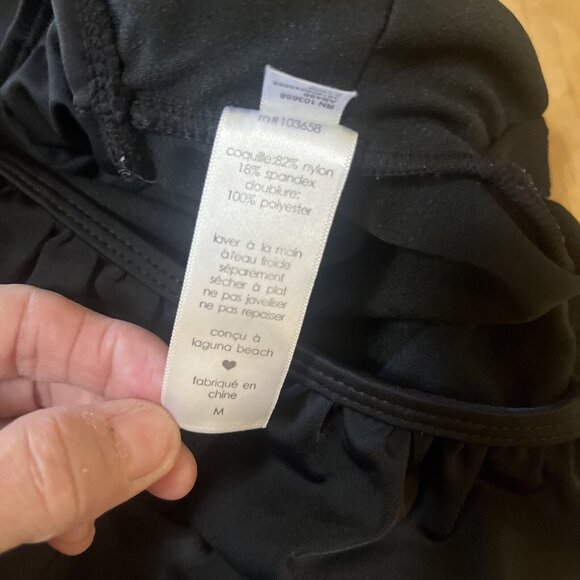 SUGAR COAST by Lolli Swim black Ruffle Scoop Back Swimsuit One Piece size M - Picture 9 of 9